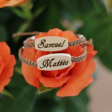bracelet en soie tressé à la main à peronnaliser