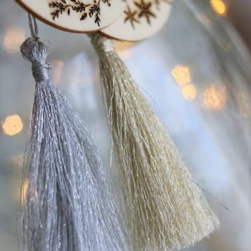 suspension argente pour sapin a personnalise avec prenom