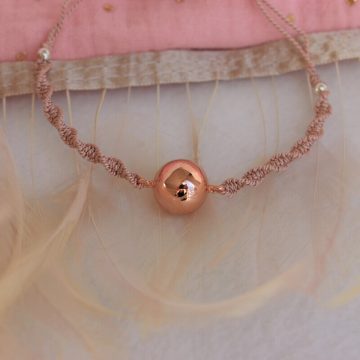 bracelet boule d'harmonie et soie naturelle