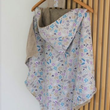 grande cape de bain pour enfant motif oiseau et tissu éponge en bambou