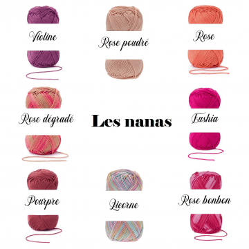 coloris filles pour création en tricotin