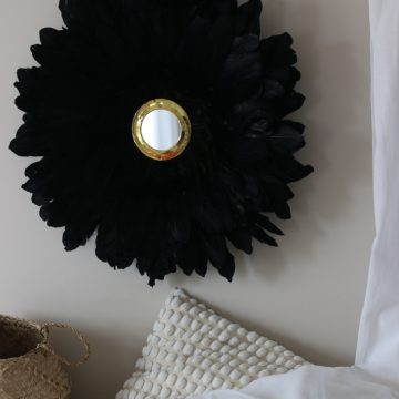 decoration interieur bohème chic en plumes noires