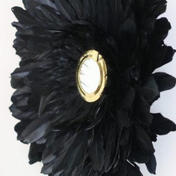 jujuhat en plume noir de coq fait main