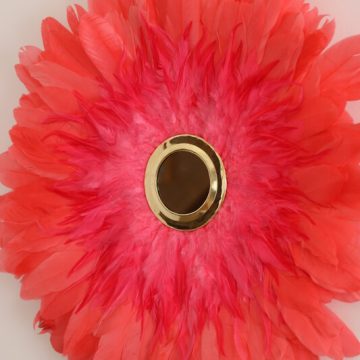 jujuhat rose en plume naturelle pour décoration murale