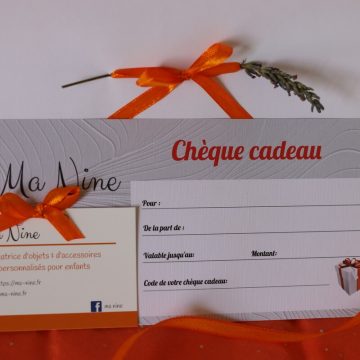 bon cadeau à valoir sur le site ma nine