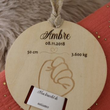 cercle pour bracelet de naissance bebe gravé