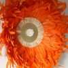 décoration intérieur en plumes naturelles orange vif